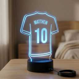 Custom Name Jersey Led Lamp, Personalized Sports Night Light, Bedroom Decor - thumbnail 3
