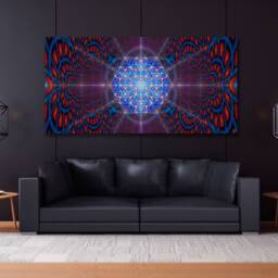 One Light Tapestry - Wall Hanging Cosmic- Meditation Spiritual Visionary Sacred Geometry- Conscious Art - thumbnail 2