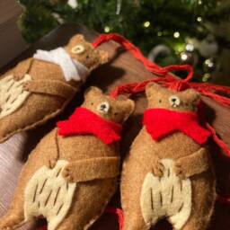 Bear Christmas Decoration - Cute Bears With Scarves Tree Ornament - thumbnail 3