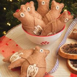 Bear Christmas Decoration - Cute Bears With Scarves Tree Ornament - thumbnail 2