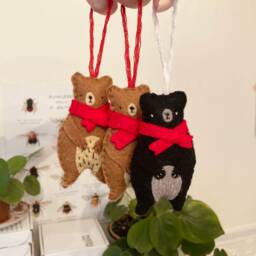 Bear Christmas Decoration - Cute Bears With Scarves Tree Ornament - thumbnail 4