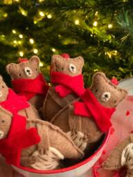 Bear Christmas Decoration - Cute Bears With Scarves Tree Ornament