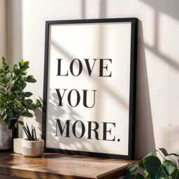 Love You More Art Print Hallway Typography Poster - thumbnail 2