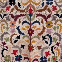 Handmade Suzani Bedspread, Embroidered Cotton Quilt, Boho Bedroom Decor, Floral Throw Blanket, Artisan Textile - thumbnail 2