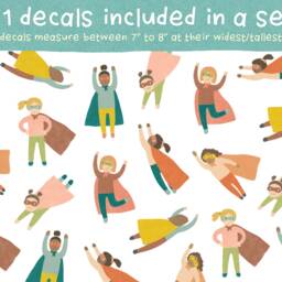 Superhero Wall Decals - Removable, Reusable Stickers Girl Bedroom Decor, Art - thumbnail 2