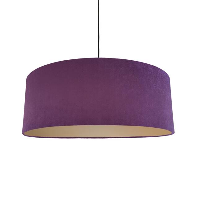 Extra Large Purple Velvet Lampshade With Champagne Lining - image 1