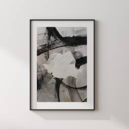 Romania Map - Black & Grey Abstract Painting Of Wall Art Print Traval Poster - thumbnail 3
