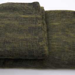 Khaki Yak Wool Throw Blanket Hand-Loomed Shawl Wrap Meditation Travel Scarf - thumbnail 3