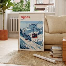 Tignes Travel Poster - Print Ski Resort Wall Art Gift - thumbnail 3