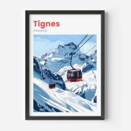 Tignes Travel Poster - Print Ski Resort Wall Art Gift - thumbnail 2