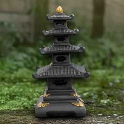 Massive Pagoda Sculpture Concrete Lantern Figurine Cement Asian Art Japanese Decoration Stone Oriental Lamp Statue Handmade - thumbnail 2