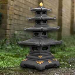 Massive Pagoda Sculpture Concrete Lantern Figurine Cement Asian Art Japanese Decoration Stone Oriental Lamp Statue Handmade