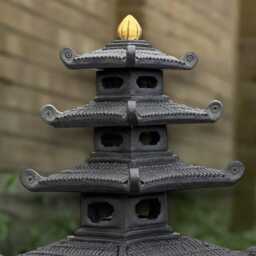 Massive Pagoda Sculpture Concrete Lantern Figurine Cement Asian Art Japanese Decoration Stone Oriental Lamp Statue Handmade - thumbnail 3