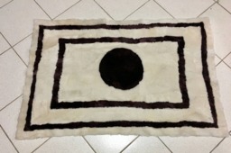 Beautiful Cream & Brown Sheepskin Mat. Luxury Rug - thumbnail 1