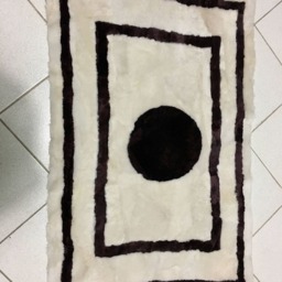 Beautiful Cream & Brown Sheepskin Mat. Luxury Rug - thumbnail 2