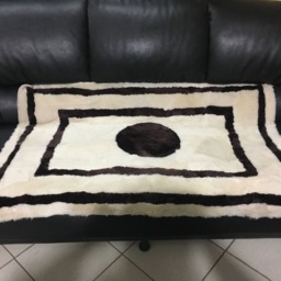 Beautiful Cream & Brown Sheepskin Mat. Luxury Rug - thumbnail 4