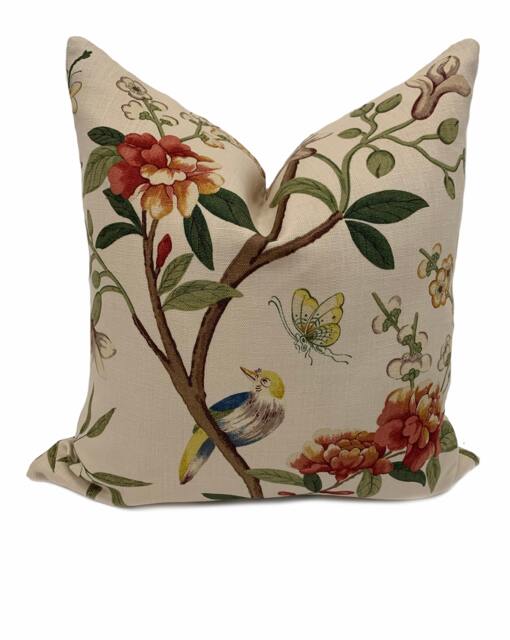 G.p & J Baker Peony & Blossom Sage Beige Double Sided Cushion Cover Pillow - image 1