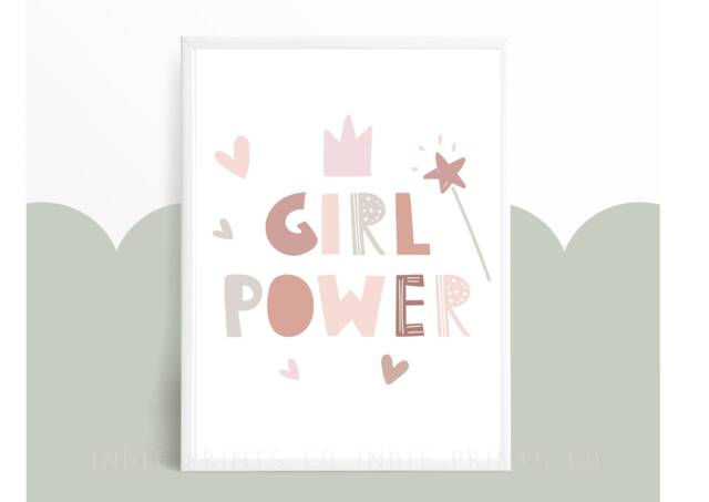Girl Power Print , Nursery Decor, Playroom Prints, Nursery Girls Bedroom Wall Art - image 1