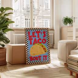 Taco Print, Mexican Food Poster, Gift For Foodie, Kitchen Wall Art, Fast Food, Colourful Trendy Poster Maximalist 2941 - thumbnail 3