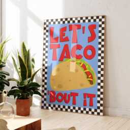 Taco Print, Mexican Food Poster, Gift For Foodie, Kitchen Wall Art, Fast Food, Colourful Trendy Poster Maximalist 2941 - thumbnail 2