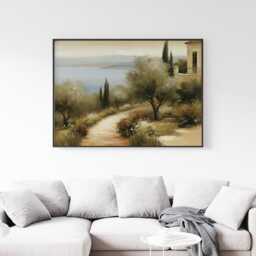 Mediterranean Landscape Poster, Olive Tree Paper Wall Art - thumbnail 3