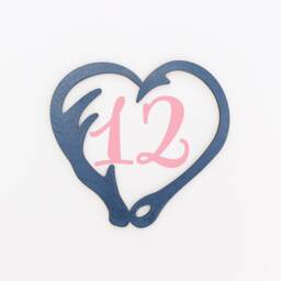 Wood Antler Hook Heart Marker, Milestone Blanket Month Baby Shower Gift, Photo Prop, Keepsake - thumbnail 2