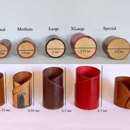 Red Leather Pen Holder, Desktop Organizer - thumbnail 4