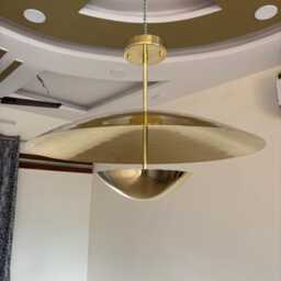 Vintage Brass Sputnik Ceiling Light - Mid-Century Modern 3-Light Fixture - thumbnail 3