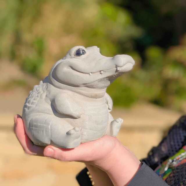 Handmade Concrete Crocodile Sculpture - Quirky Garden Decor - image 1