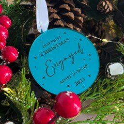 Our First Christmas Engaged Ornament - 2024 Bauble Couples - thumbnail 4