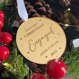 Our First Christmas Engaged Ornament - 2024 Bauble Couples - thumbnail 3