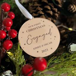 Our First Christmas Engaged Ornament - 2024 Bauble Couples - thumbnail 2