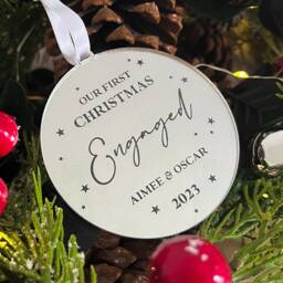 Our First Christmas Engaged Ornament - 2024 Bauble Couples