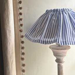 Linen & Cotton Stripe Loose Ruffle Lampshade - thumbnail 2