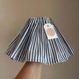 Linen & Cotton Stripe Loose Ruffle Lampshade - thumbnail 3