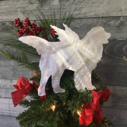 Landseer Ect, Dog Christmas Tree Topper, Yard Stake, Wall Or Shelf Art, Metal, Dog Lover, European Continental Type, Holiday