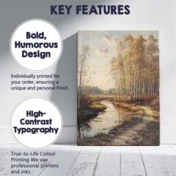 Soft Sepia Birch Woodland Stream Impressionist Landscape Canvas Wall Art Print Decor Picture Ready To Hang - thumbnail 2