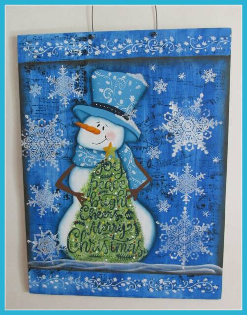 Lacey Snowman Wooden Holiday Door Hanger - image 1