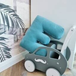 Velvet Letter E Pillow, Nursery Decor, Personalized Initial Cushion - thumbnail 2