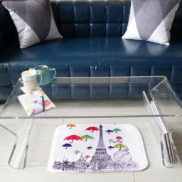 Personalized Travel With Umbrella Illustrated Bath Mat Fuzzy, Foamy & Finely Enhanced Brilliant Art. Free Delivery - thumbnail 2