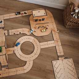 Wooden Toy Road Personalized, Autumn Seasonal Gift For Children, Montessori Educational Toys, Toddler Christmas Gift, Car Garage & Service - thumbnail 4