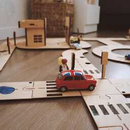 Wooden Toy Road Personalized, Autumn Seasonal Gift For Children, Montessori Educational Toys, Toddler Christmas Gift, Car Garage & Service - thumbnail 2