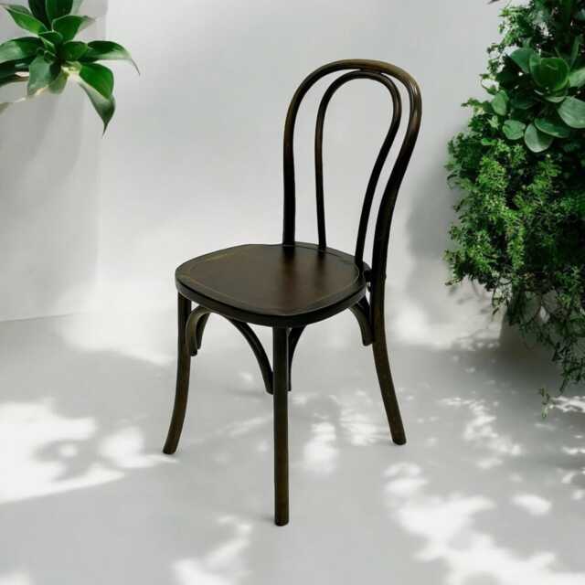 Dark Bentwood Dining Chair Rustic Stacking Wooden Chair - image 1