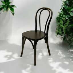 Dark Bentwood Dining Chair Rustic Stacking Wooden Chair - thumbnail 1