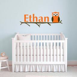 Owl Wall Decals, Personalized Decal, Name Monogram Stickers, Nursery Decor, Kids Decals Db167 - thumbnail 3