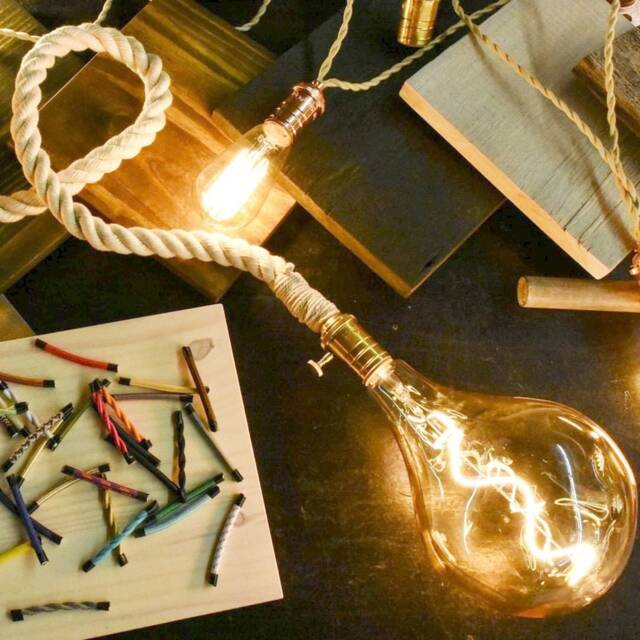 Rope Pendant Light - White Cotton Modern Industrial Manila Rustic Lighting Hardwired Or Plug in Light Farmhouse - image 1