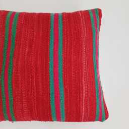 Moroccan Rug Cushion Cover, Handmade Multicoloured Cushion, Boho Pillow, Decorative Throw Kilim 16''x16''/40x40 cm - thumbnail 2