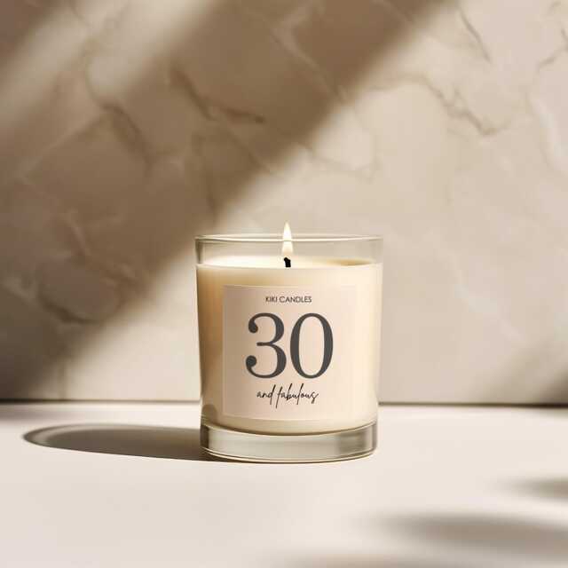 Thirty & Fabulous Candle - Funny 30Th Birthday Gift For Her - Milestone Soy Wax Scented Handmade in The UK - image 1