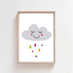 Set Of 4 Rainbow Prints, Girls Nursery Boys Wall Art, Bedroom Decor, Playroom - thumbnail 3