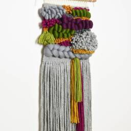 Colorful Bohemian Woven Wall Hanging Chunky Macrame Tapestry - thumbnail 2